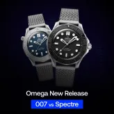 007 or Spectre: which side are you on? 🕶️

OMEGA unveils two limited-edition box sets built around the Seamaster Diver 300M, James Bond's watch since 1995.

🔵 007 Box Set: the iconic blue, with a wave or gun-barrel dial.
⚫ Spectre Box Set: all black, from the dark side.
Inside, the Co-Axial Master Chronometer calibre 8806 carries a rotor engraved for each side: gun barrel for 007, octopus for Spectre.

Team 007 or Team Spectre? Tell us in the comments 👇

#omega  #seamaster  #seamasterdiver300m  #jamesbond  #007 #spectre