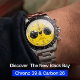 Two watches, one signature: the Tudor chronograph.☀

The Black Bay Chrono 39 "Bumblebee" proves you can shrink the case without touching the MT5813 caliber. The Black Bay Chrono "Carbon 26" proves carbon fiber can become second nature — 2,026 pieces, a direct nod to Visa Cash App Racing Bulls' VCARB 03 livery.
Two sizes, two personalities, one manufacture movement.

 #Tudor #TudorWatch #BlackBayChrono #TudorBlackBay #Bumblebee #Carbon26