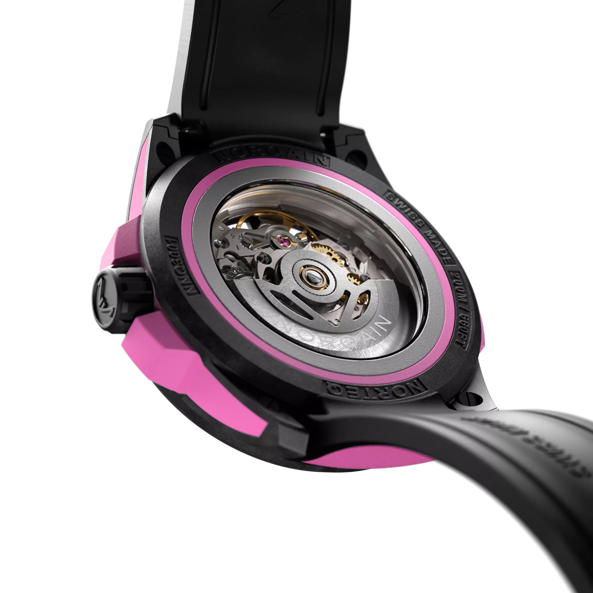 NORQAIN Wild One Skeleton Hyper Pink 39mm