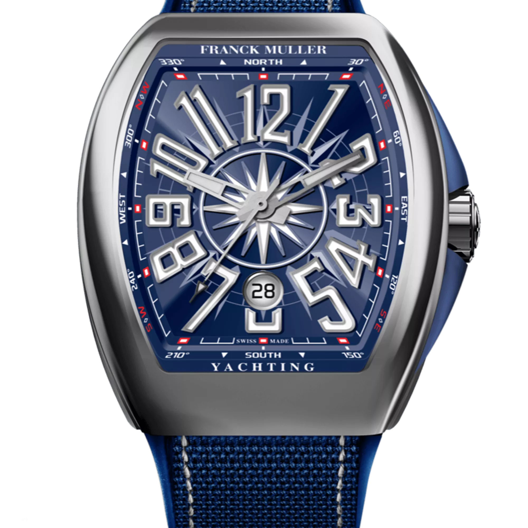 Franck Muller Vanguard 53.7mm V 45 SC DT YACHT (BL) AC NYL