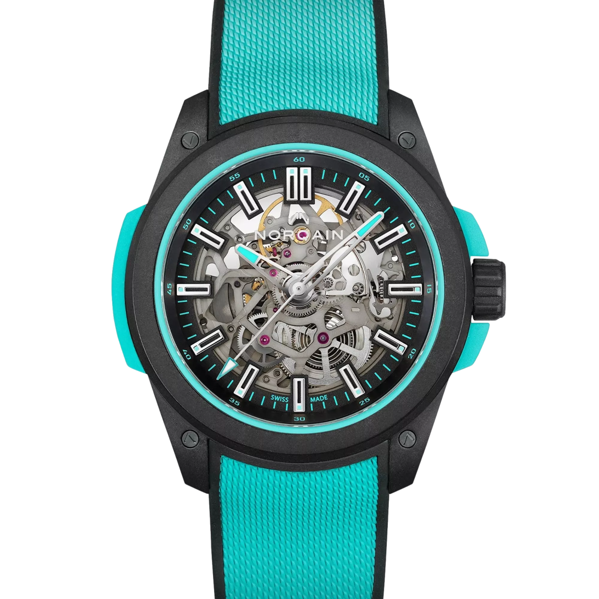 NORQAIN Wild One Skeleton Turquoise 42mm NNQ3000QBQ1AS/B007