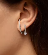 LOEV Allday Heart Drop Diamond Huggies