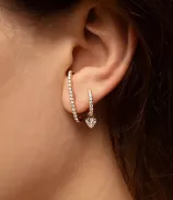 LOEV Allday Heart Drop Diamond Huggies