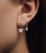 LOEV Allday Polished Huggies with Jumbo Heart Drop - 1 tcw