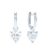 LOEV Allday Polished Huggies with Jumbo Heart Drop - 2 tcw