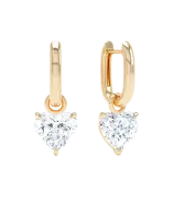 LOEV Allday Polished Huggies with Jumbo Heart Drop - 1 tcw