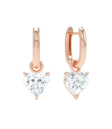 LOEV Allday Polished Huggies with Jumbo Heart Drop - 1 tcw