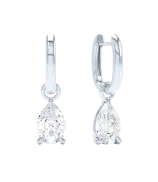 LOEV Allday Polished Huggies with Jumbo Pear Drop - 2 tcw
