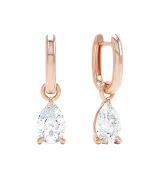 LOEV Allday Polished Huggies with Jumbo Pear Drop - 2 tcw