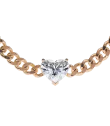 LOEV Heart Diamond Curb Chain Necklace