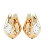 LOEV Curve Marquise Diamond Huggies