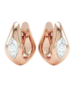 LOEV Curve Marquise Diamond Huggies