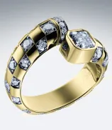 LOEV Toi et Moi Checkerboard Asscher Ring