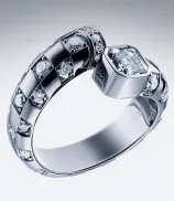 LOEV Toi et Moi Checkerboard Asscher Ring