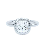 LOEV Engraved Button Back Cushion Diamond Ring