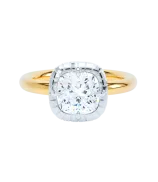 LOEV Engraved Button Back Cushion Diamond Ring