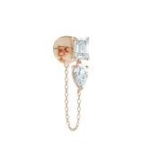 LOEV The Emerald Pear Chain-Linked Stud